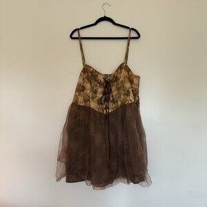 Mustard & Brown Fairy Corset Dress